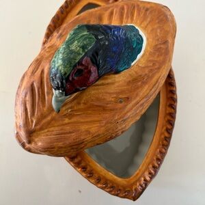 Amazing Pheasant Dish hand made with vintage labeling on the bottom